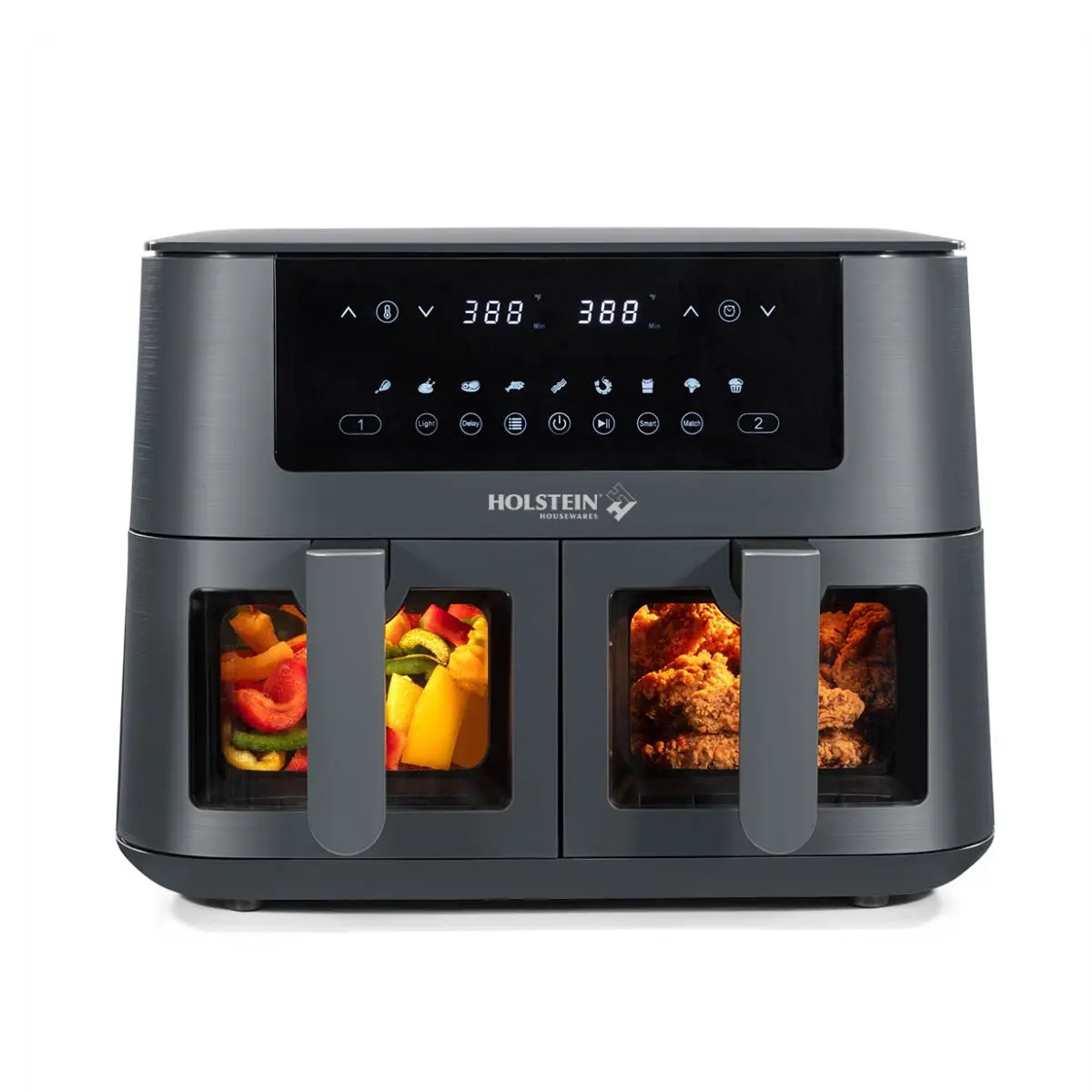 Level Up Your Cooking Skills with 2 Basket Air Fryer Set: 8.4 qt in Stylish Black