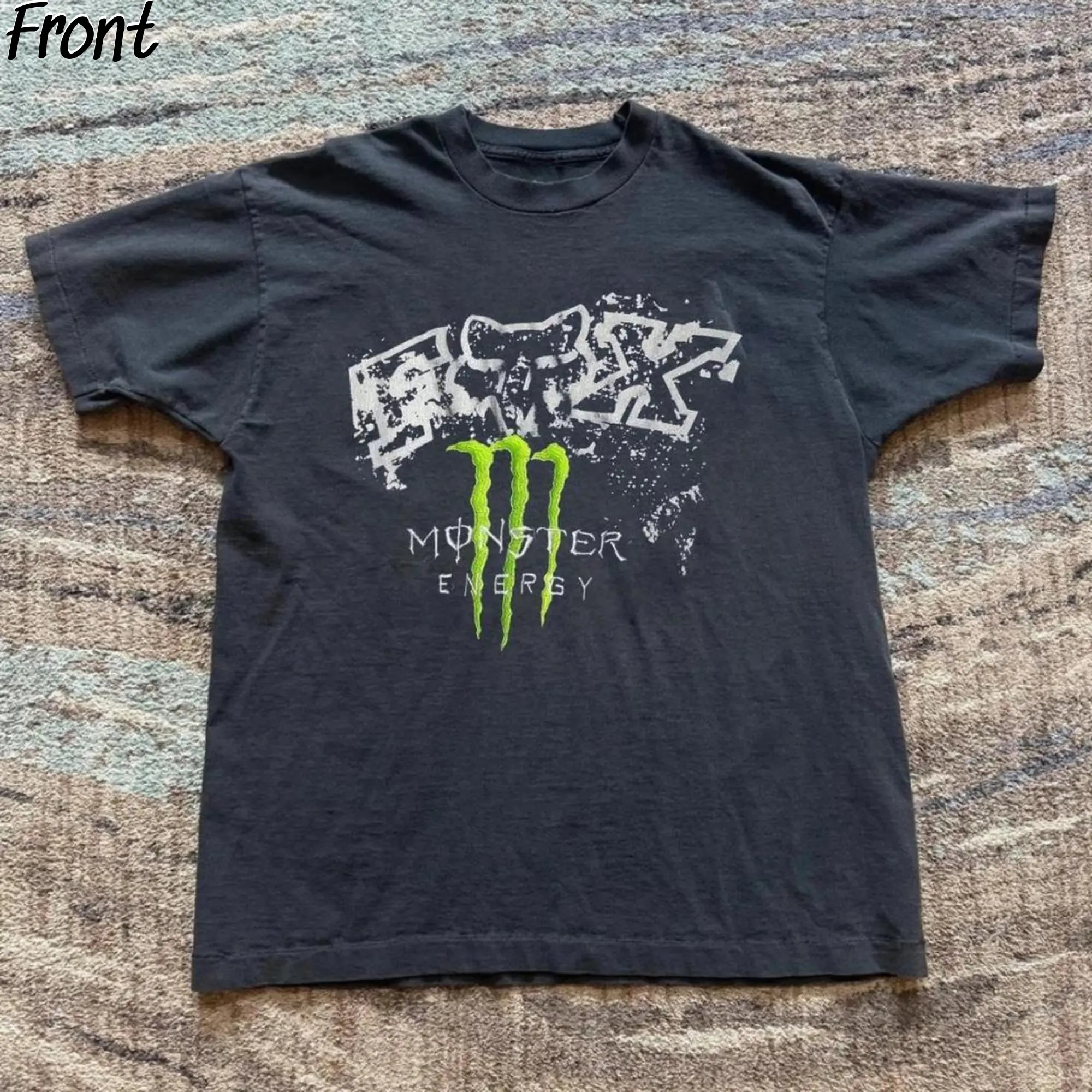 Monster Energy with Green Accents Graphic Tee, Racing Shirt, Monster Logo Shirt, Grunge Gothic Tees, Aesthetic Shirt, Motocross Merch, Y2K Emo Scene Amity Affliction Style, 100% Cotton Lightweight Shortsleeve, Streetwear Vibes