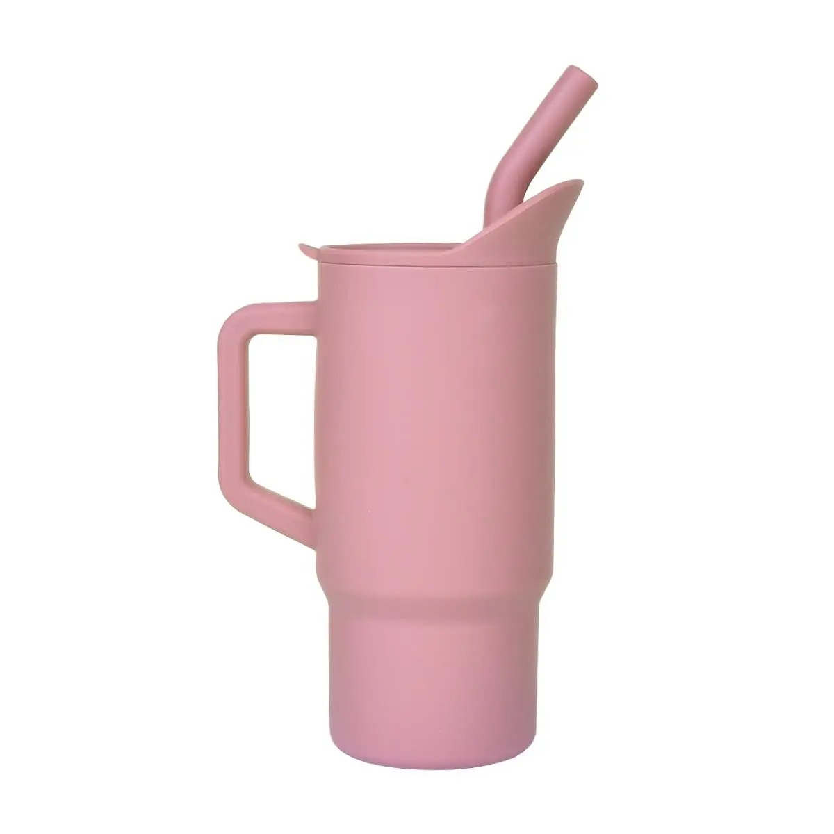 Silicone Learning Cup with Reinforced, Durable Design, 1 Count Leak-proof Eight-shaped Spout Water Cup, Drinking Cup for Home Office School, Silicone Sippy Cup, Leakproof Sippy Cup