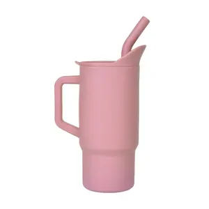 Silicone Learning Cup with Reinforced Design, 1 Count Leak-proof Eight-shaped Spout Water Cup, Drinking Cup for Home Office School