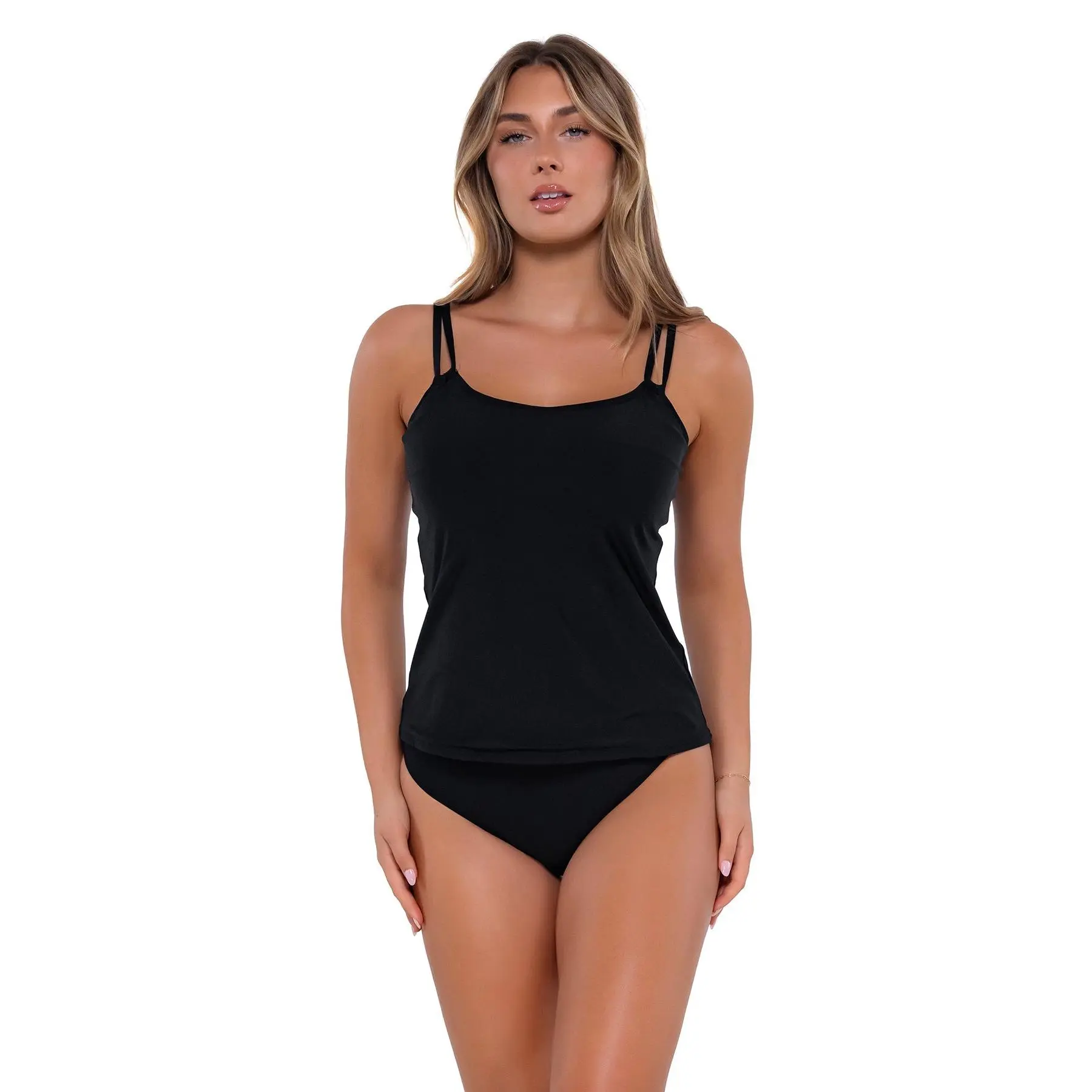 Women's Taylor Tankini Swimwear - E/F/G Cup Relaxed Cut Swim Tankini Tops with Built-In Underwire, Adjustable Straps, Clean Lines, Hidden Hook-and-Eye Closure, Recycled Nylon, Full Coverage, Sleeveless for Poolside Wear (34E/32F/30G)