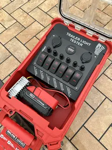 Trailer Light Tester For Milwaukee M18 Battery, 7 Pin Trailer Light Tester, Milwaukee PACKOUT Container