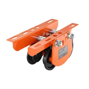 Electric Hoist Manual Trolley with 2200 Lb Capacity (1 Ton) for PA200 PA250 PA300 PA400 PA500, Push Beam Trolley with Dual Wheels, Adjustable Beam Flange Width 2.68 to 4.33 Inches for Straight and Curved I-Beam Applications