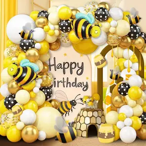 Bee Themed Balloon Arch Kit, 118pcs/set Lovely Balloon Garland Set, Balloon Arch Kit for Birthday Party Baby Shower Party Decoration, Balloon Decorations Kit