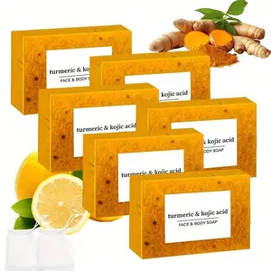 6pcs Lemon Turmeric Soap Nets Honey Glow Lemon Turmeric Soap Turmeric And Kojic Soap Honey Glow Turmeric Soap Bar Lemon Kojic Soap For All Skin Evens Out Skin Tone For Face Body