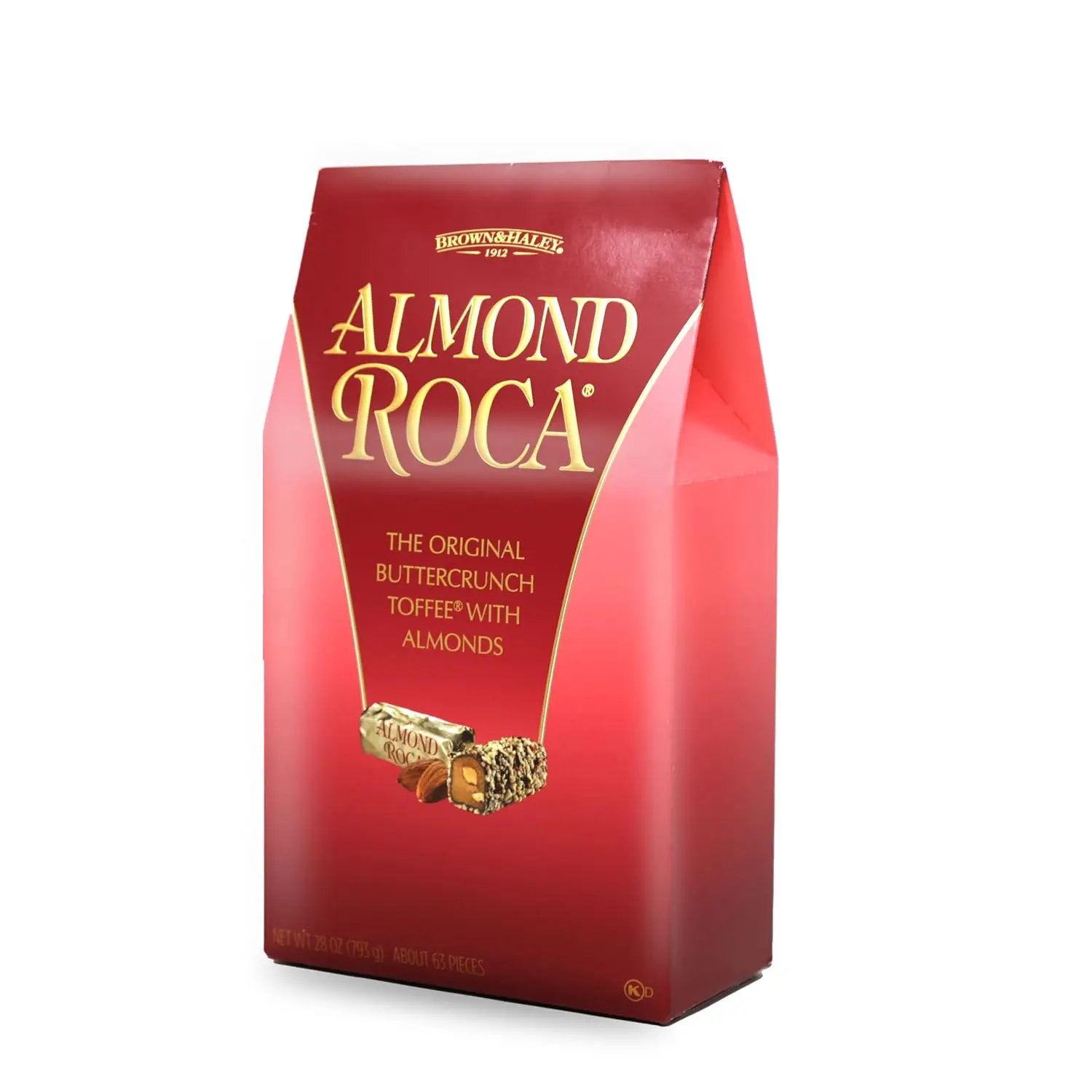 Brown & Haley Almond Roca The Original Buttercrunch Toffee with Almonds 28 oz - Classic Delight Candy - Snack