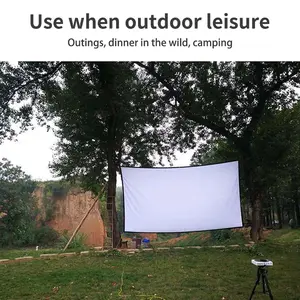 100 Inch Foldable Wrinkle-Resistant Portable Movie Screen, Washable, HD Projector Screen, Polyester, for Home Theater and Indoor and Outdoor Projects