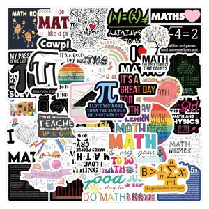I love math Mix Vinyl Decals - 60 Pcs for Phone, – Perfect for Water Bottles, Laptops, Phone Cases, Scrapbooks, Textbooks, and Gift Wrapping