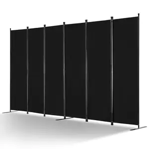 VEVOR Room Divider, TikTokShopBlackFriday, 6 Panel Room Divider, Folding Privacy Screen and Portable Partition Divider for Room Separation, Freestanding Room Partitions for Office, Bedroom, Study, Black