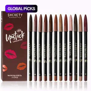 12-Color Matte Lip Liner Pencil Set, Smooth Color Silk Lipstick Pen, Durable Pigment Lip Makeup Cosmetics, Moisturize Makeup Products, Lip Stain, Lip Crayon, Lipliner, Moisturizing, Waterproof Lip Liner Set, Tinted, Moisture, Lip Liner Kit #GLOBAL PICKS