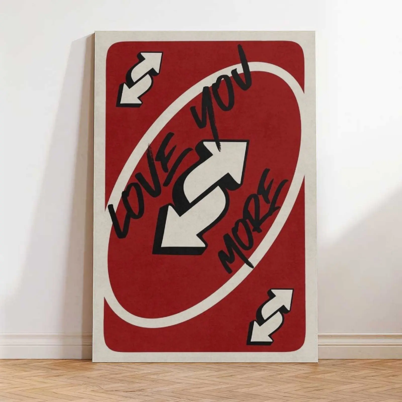 Love You More Reverse Card Poster Print, Romantic Wall Art, Funny Gift For Couple, Valentine's Day Bedroom Decor