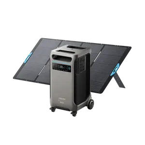 Anker SOLIX F3800 Plus Portable Power Station (Upgraded Version) with 400W Solar Panel, 3840Wh, 3,200W Solar Input, Generators for Home Use, Works with Generator, For Power Outages, and Emergencies