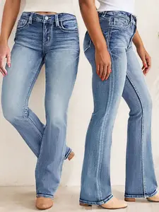 Women's High Elasticity Denim Skinny Pants, Casual Fashion Jeans for Daily Wear, Comfortable and Stylish Ladies' Clothing