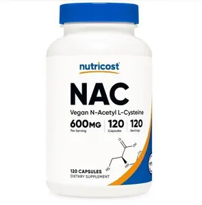 Nutricost NAC Vitamin Bundle - 120 Capsules, 600mg Per Serving, Vegan N-Acetyl L-Cysteine Supplement for Optimal Health