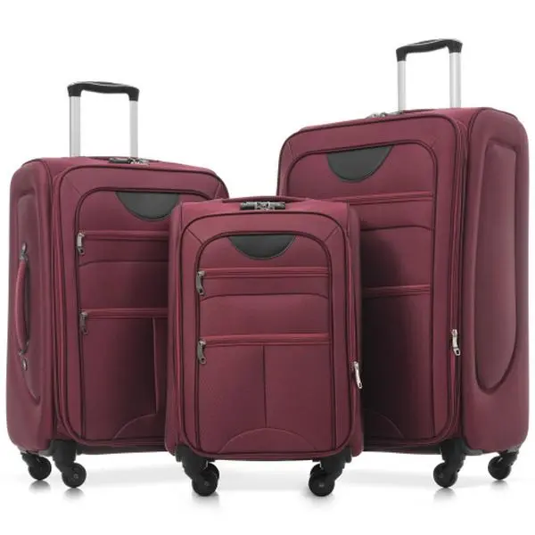 Softside Luggage Expandable 3 Piece Set Suitcase Upright Spinner Softshell Lightweight Luggage Travel Set-22/26/30 inches