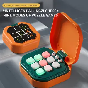 Electronic Tic-Tac-Toe Game, 9-In-1 Handheld Digital Puzzle Toy with Board, Strategy Board Games, Family Fun Game, Tabletop Games, Portable Travel Brain Teaser Gift for Kids & Adults