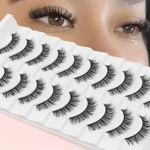 10 pairs of 6-18mm cross messy fluffy eyelashes suitable for dates and daily wear Fluffy Eyelashes Cluster Lashes Cluster Makeup