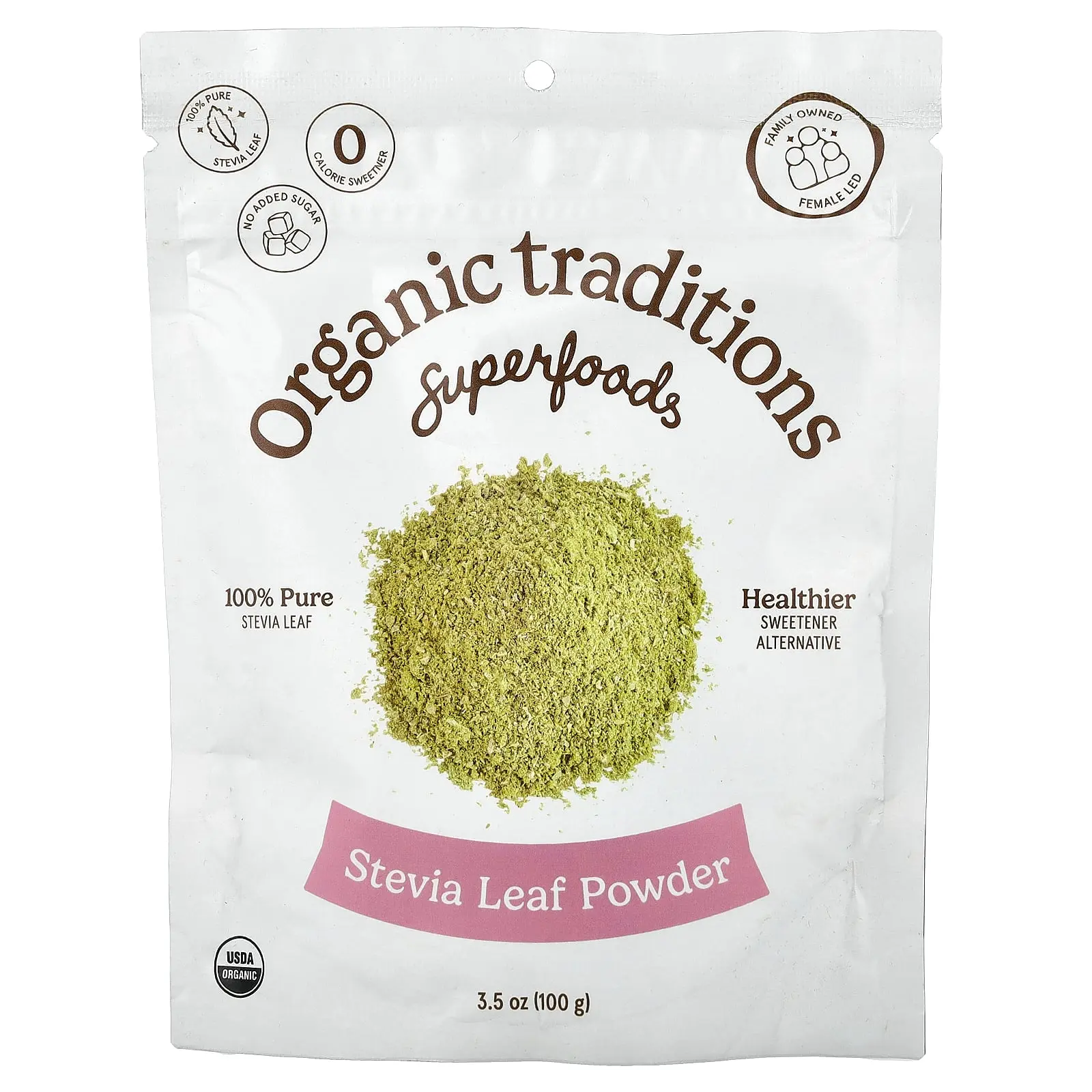 Organic Traditions Superfoods, Stevia Leaf Powder, 3.5 oz (100 g)
