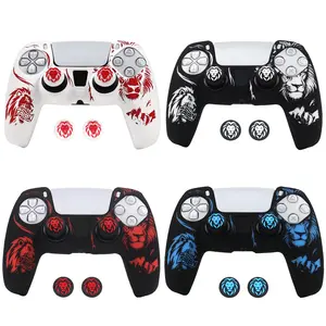 Soft Silicone Protective Case Cover For Playstation 5 Skin Gamepad Console Controller Accessories Games Accessories Console Accessories For PS5 Control with Joystick Caps