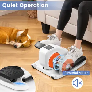 [Costway] Under Desk Elliptical Machine with Display Monitor for Home Office -Springtok