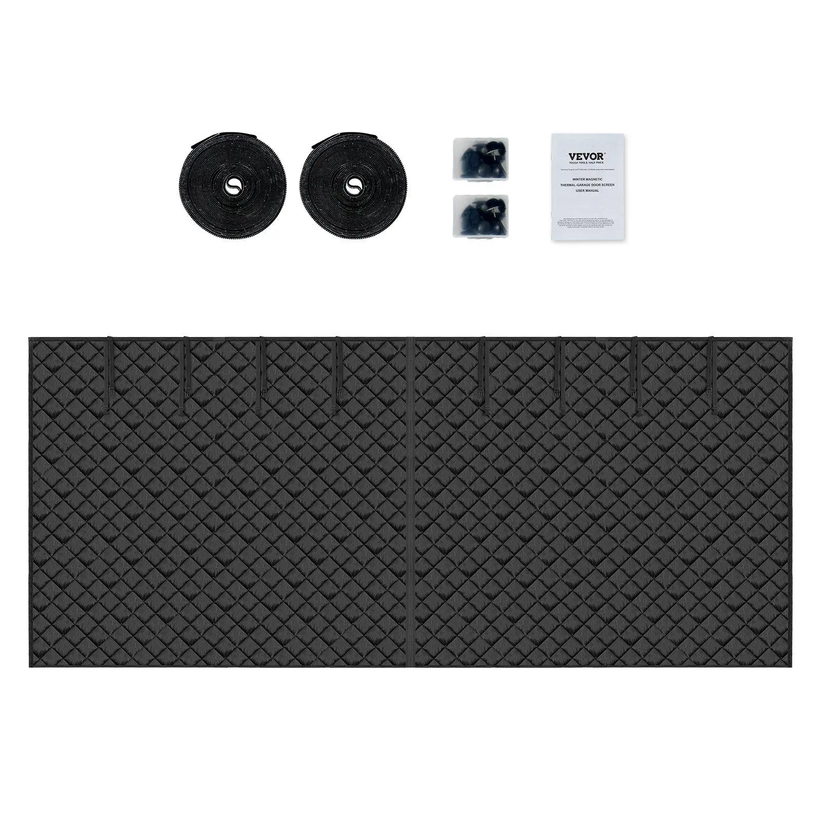 【Summerfinds】VEVOR Thermal Insulated Garage Door Curtain18.3x7.15 ft Garage Door Screen Kit with Magnetic Sealing SystemPrecision StitchingReinforced Edges for Winter Use, Magnetic Garage Door Hardware, Insulated Screen Doors