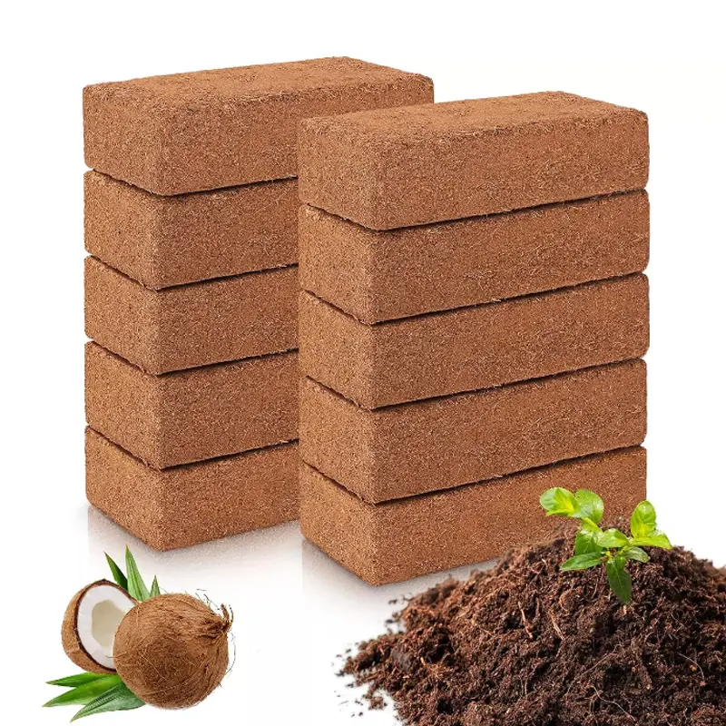 Organic Coco Coir Bricks - 100% Natural Compressed Potting Soil, Plant Rooting Mixture, Natural Fertilizer, Cocoa Peat for Herbs, House Plants, Outdoor Gardens