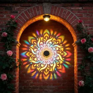 Solar Wall Light Mandala, Solar Outdoor Fence Light, Projector Wall Light, LED Solar Light, Motion Sensor, Garden, Staircase, Courtyard Decor