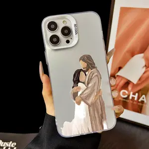 Trendy Original Design Lanyard Case for iPhone16 15 14 16promax 16pro 15pro 13 12 11 Jesus embracing child Durable Cover Unique and Eye-Catching iphone 13 cases iphone 14 pro case, Accessories, Smartphone, Cellphone