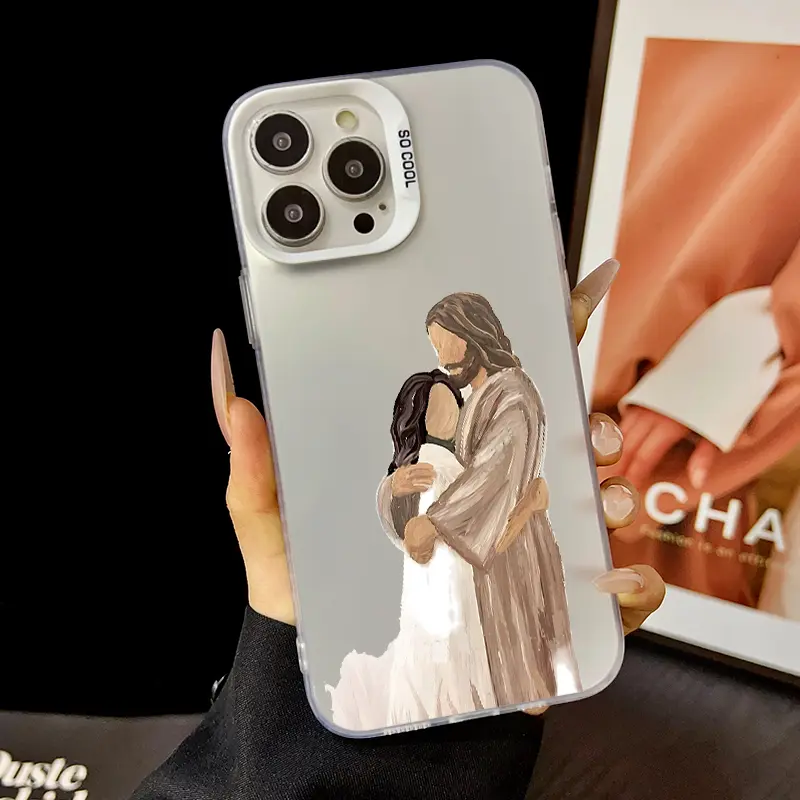 Trendy Original Design Lanyard Case for iPhone16 15 14 16promax 16pro 15pro 13 12 11 Jesus embracing child Durable Cover Unique and Eye-Catching iphone 13 cases iphone 14 pro case, Accessories, Smartphone, Cellphone