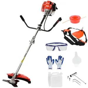 summervibes 52cc 2-Stroke 2-in-1 Gas Straight Shaft String Backpack Grass Trimmer Strong Powerful Full Functioning Guard Accessories Hedge Trimmer
