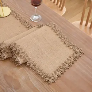 Natural Burlap Table 48 Inches Farmhouse Rustic Jute Woven for Dresser Wedding Home Dining Table 12x60 inch, Brown