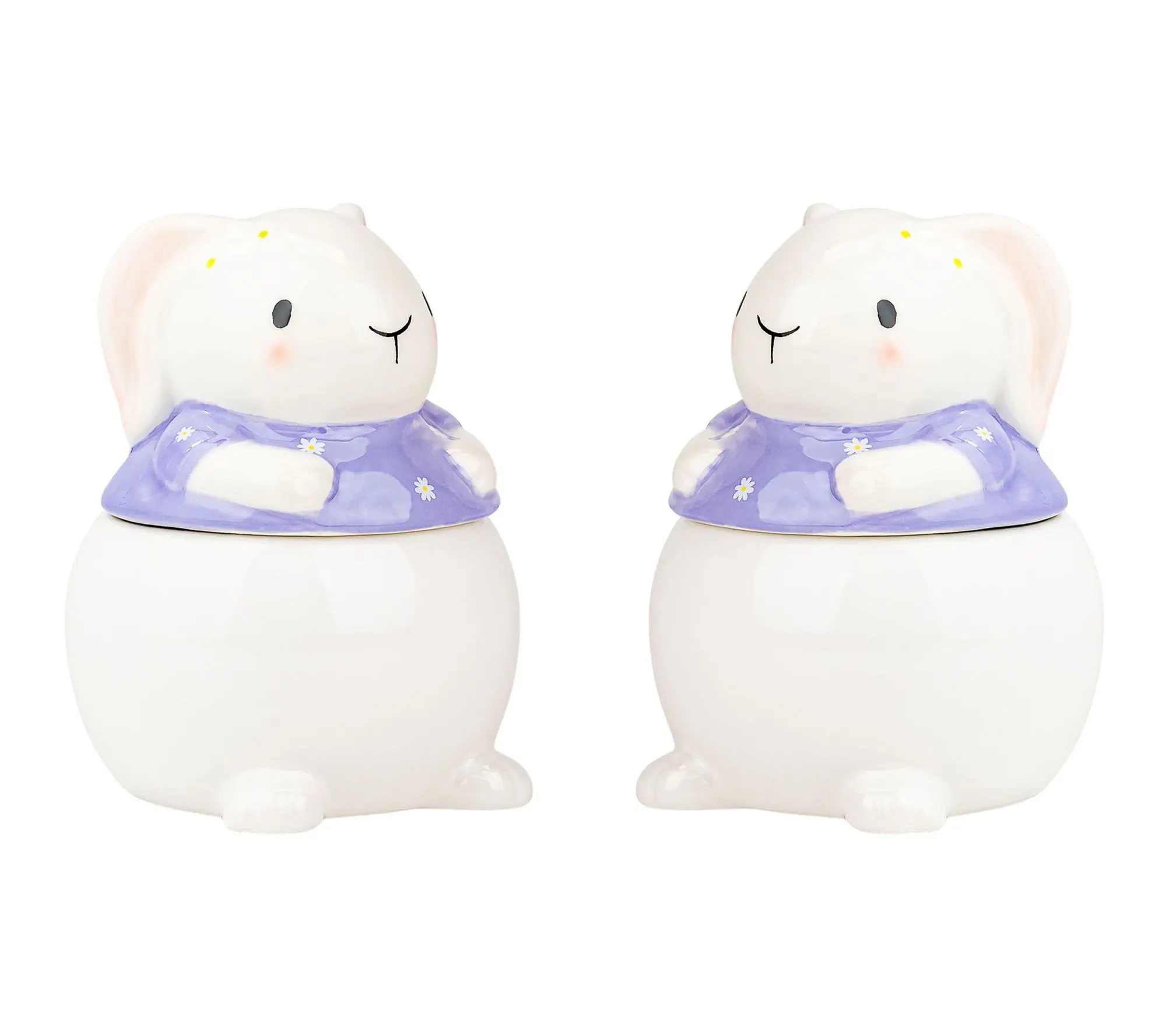 10 Strawberry Street Set of 2 Sweet Bunny SugarBowls