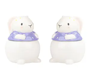 10 Strawberry Street Set of 2 Sweet Bunny SugarBowls