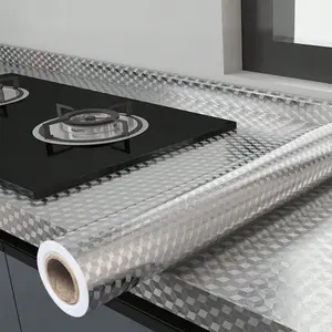 Carbon Fiber Pattern Kitchen Countertop Sticker, Waterproof & Oil-proof Kitchen Countertop Decorative Sticker, Durable & Easy-clean Decorative Foil, Waterproof Adhesive