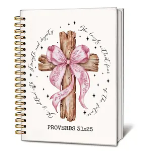 Church Notes Bible Journal for Women, Proverbs 31 Christian Gifts for Women Girls, Coquette Pink Bow Christian Spiral Notebook for Note Taking,Bible Study Supplies Journal