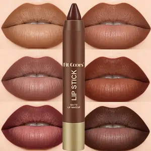 6pcs/set Matte Brown Lipstick, Individual Lipsticks, Waterproof, Non-stick Cup, Soft Texture, Suitable for All Skin Types, Wonderful gift