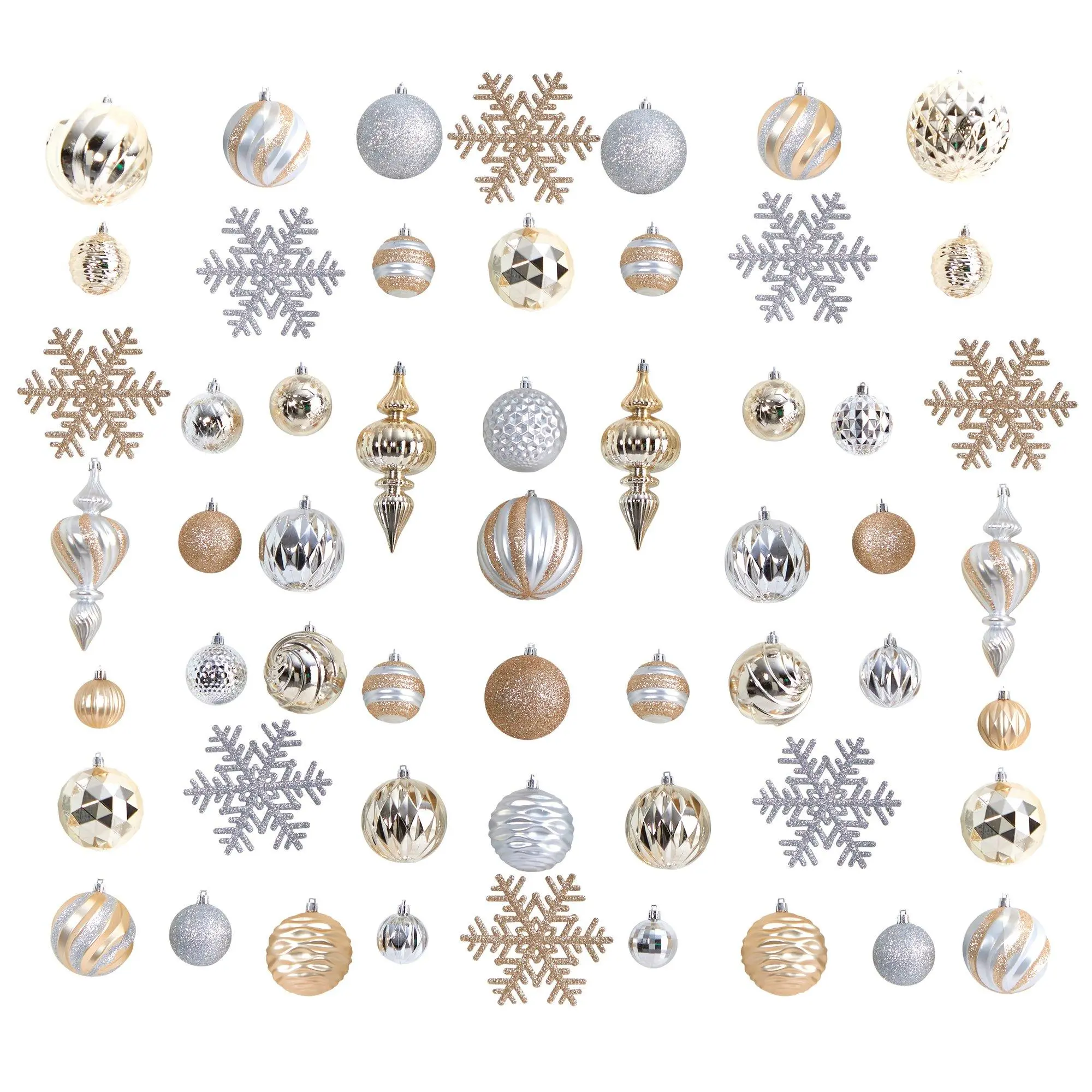 81-Count Shatterproof Round Deluxe Christmas Tree Hanging Ornaments Set - Colorful Festival Decoration, Reflective Glass-Like Home Decor Ornaments, Bright Seasonal Hues, Reusable Holiday Container, Reusable Tray