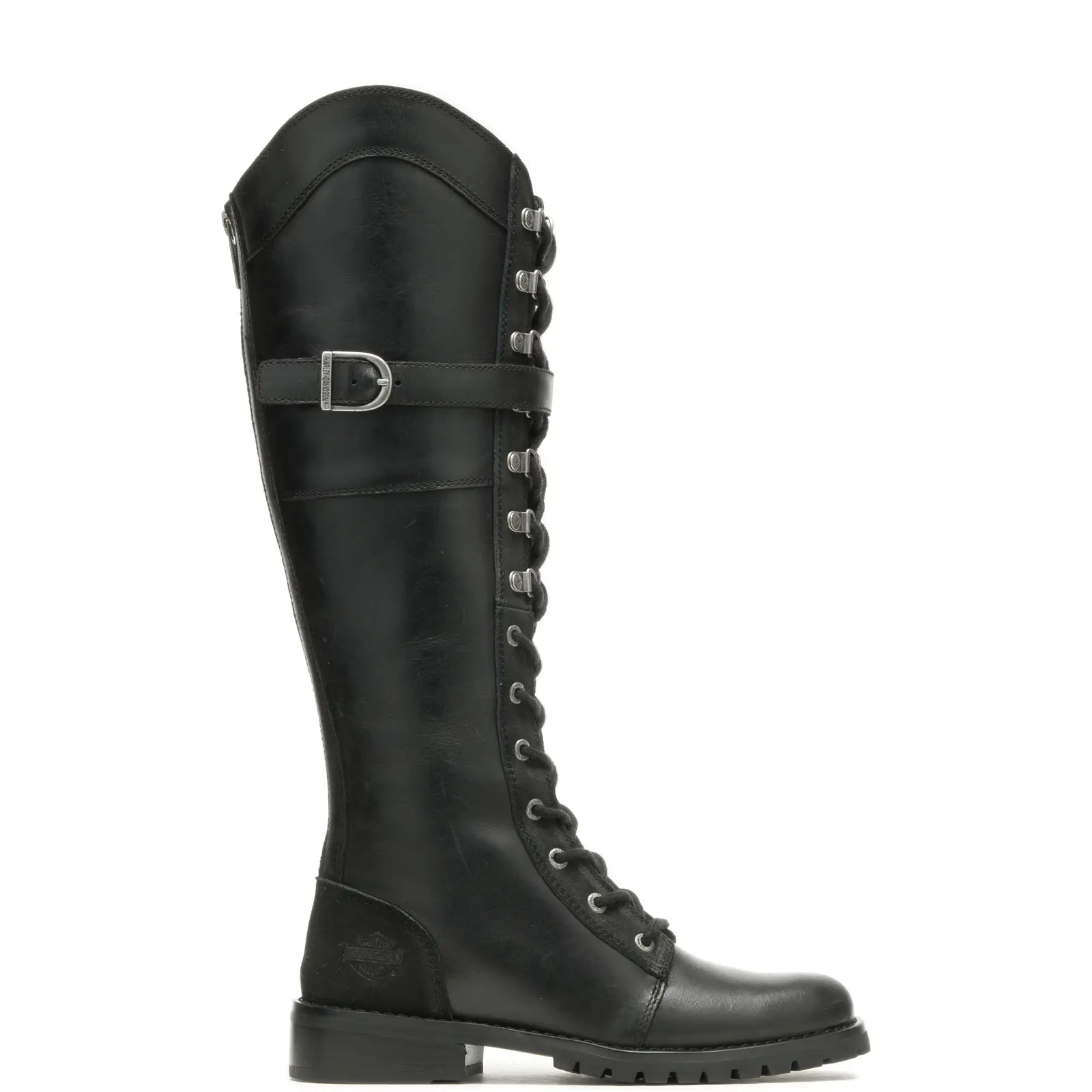 Harley-Davidson Bradner Lace D87261 Womens Black Leather Motorcycle Boots