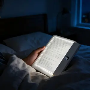 Rechargeable Transparent LED Book Light, AdjustableBrightness Panel Lamp, Night Reading Light with Timer, Fun Gift for Readers, USB Charging Lamp, Adjustable Lights