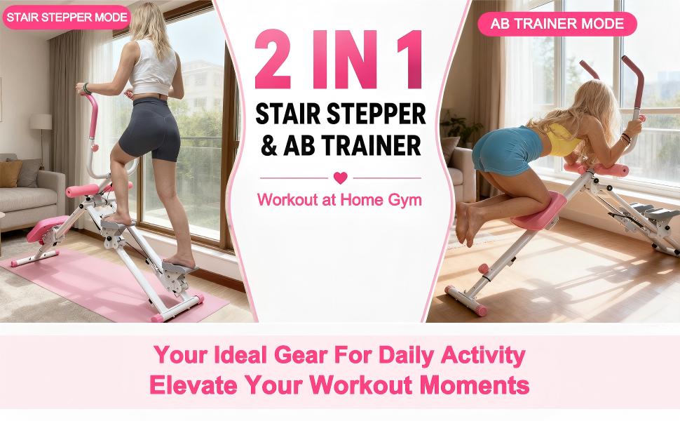 ăKINMACă2 In 1 Stair Stepper & Ab Workout Machine - Multi-Function Trainer-Upgrade Stairmaster & Ab Trainer Machine Workout Equipment For Home Gym Office ăKINMACă2 In 1 Stair Stepper & Ab Workout Machine - Multi-Function Trainer-Upgrade Stairmaster & Ab Trainer Machine Workout Equipment For Home Gym Office