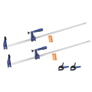 VEVOR Bar Clamps for Woodworking, 2-Pack 36 inch Opening, Lockable F-Clamp with 600 lbs Load Limit, 2-1/2 inch Depth, Cast Iron and Carbon Steel, Easy to Use, Wood Clamps for Woodworking Metal Working