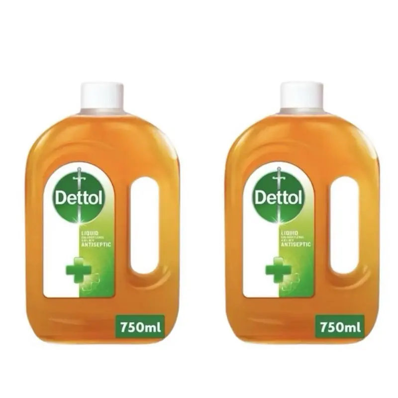 Dettol Original Liquid Antiseptic Disinfectant, 2-Pack Value Bundle (2x750ml) | Multi-Use First Aid, Surface Cleaner & Personal Hygiene | Kills 99.9% of Germs & Bacteria | Trusted Protection for Home & Family Health | Essential Germ Protection Set