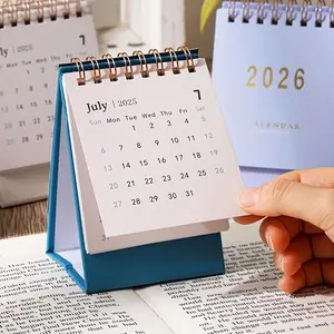 2026 Mini Desk Calendar, Monthly and Weekly Planner, Thick 250g Paper, Dual Wire Binding, Ideal for Home or Office Organization