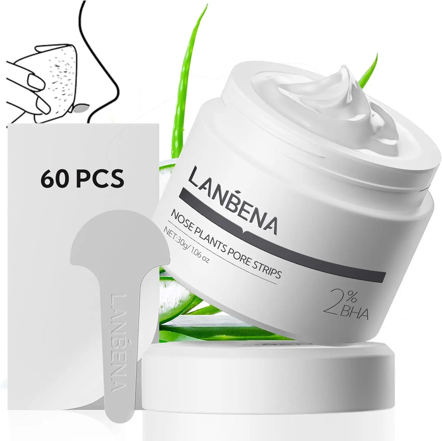 LANBENA Blackhead Remover Skin Mask - Deep Pore Treatment for a Smooth Forehead and Face, Peel Off Whitehead Removal Mask, Blackhead Nose Strips, Nose Strips For Pores, Unisex, Nose Type Mask