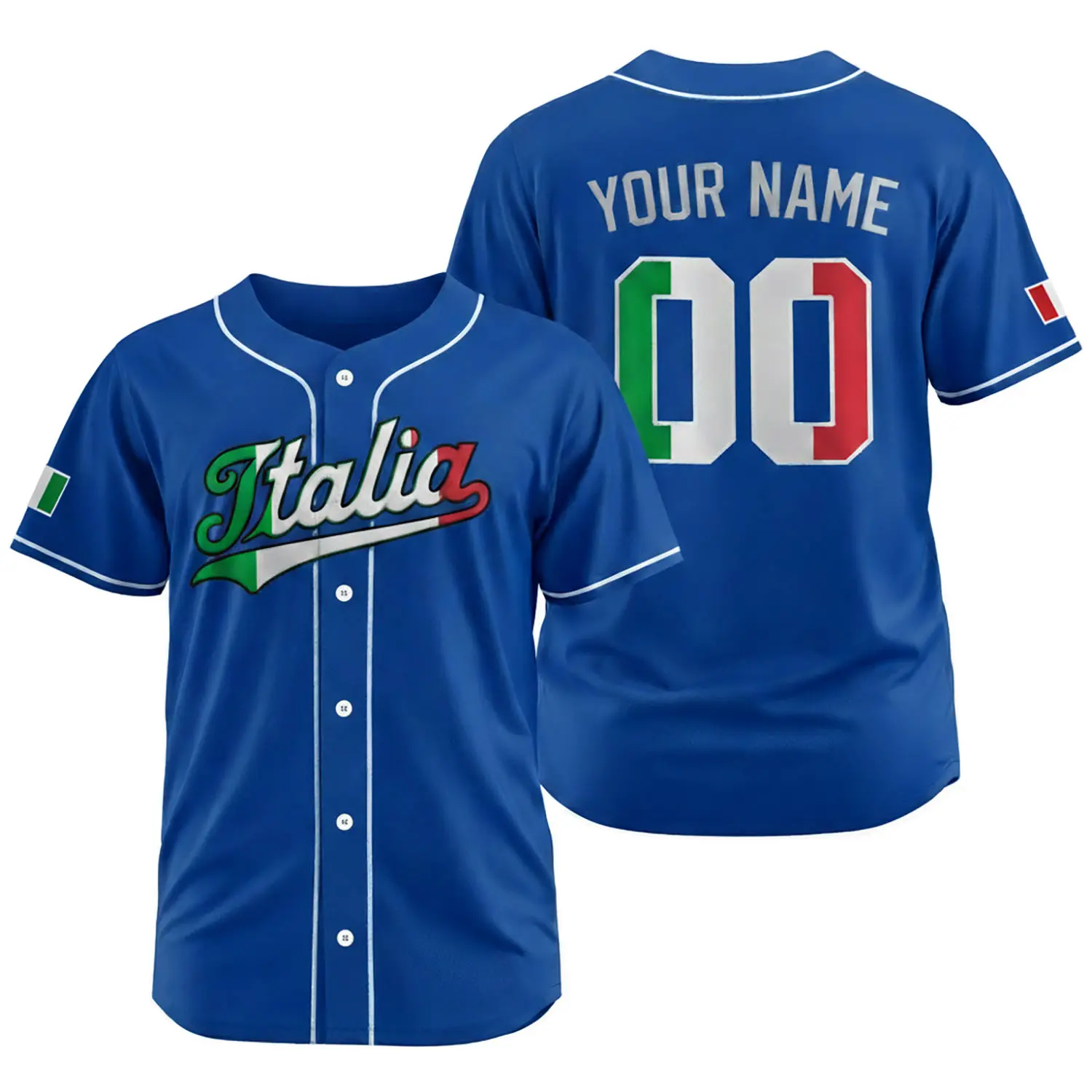 Personalized White Royal Blue Italia Baseball Jersey – Personalized Name & Number, Custom Team Name Number Italian Jersey Shirt for Men Women Youth Kid, 2026 Game Day Outfit For Italia Fans