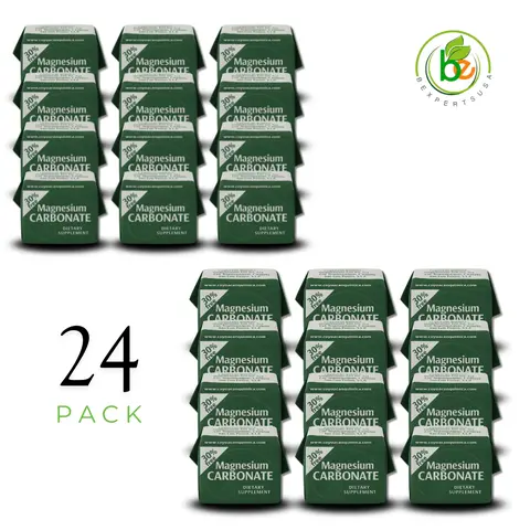 BZ ExpertUSA Magnesium Carbonate 24 Pack - 7g Food-Grade Powder - 100% Natural Vegan Gluten-Free Digestive Support Supplement Made in Mexico