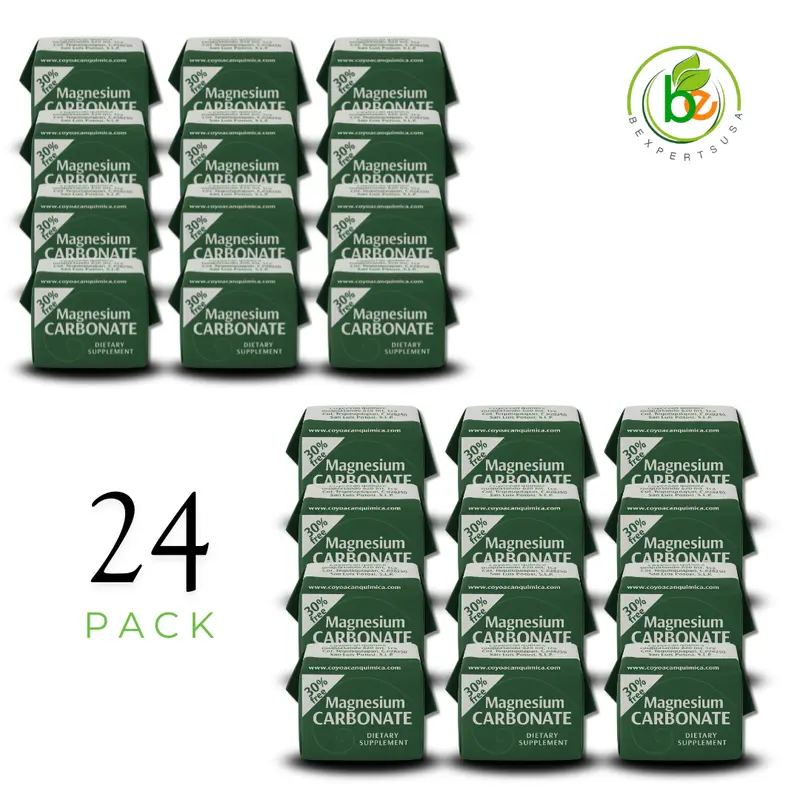 BZ ExpertUSA Magnesium Carbonate 24 Pack - 7g Food-Grade Powder - 100% Natural Vegan Gluten-Free Digestive Support Supplement Made in Mexico