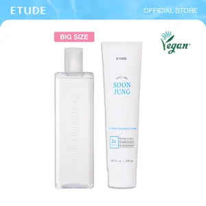 [ETUDE Official] Soonjung Best Skincare Set (Large Size ver.)| pH5.5 Relief Toner 16.9 fl oz (500ml)+2x Barrier Intensive Cream 5.07 fl oz (150ml) | Panthenol, Madecassoside | Soothes dry skin | Strengthens skin | DealsForYouDays
