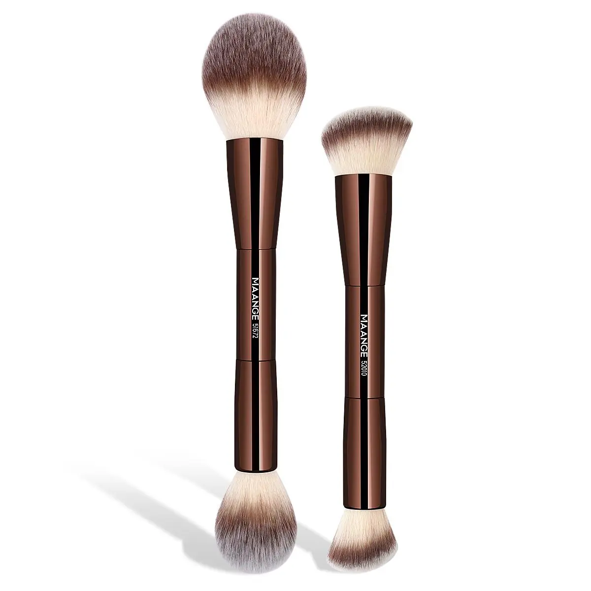 Professional Dual-ended Makeup Brush Set, 2 Counts/set Soft Fiber Travel Face Makeup Brushes, Cosmetic Brushes, Dual Tip Brush, Makeup Tools for Women & Girls