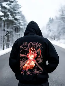 Anime Style Hoodie, Unisex Casual Wear, Hip-Hop Style, Suitable for Fans and Daily Use, Fitted Design, Fall & Winter Fashion